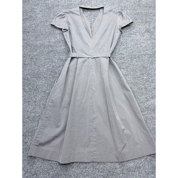 Theory Womens Grey Short Sleeve Back Cutout Tie Waist Shirtdress Size 0 - Picture 5 of 7